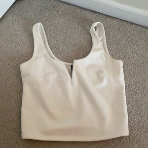 White fitted tank top